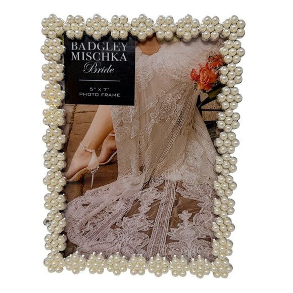 Badgley Mischka Other - Badgley Mischka Bride Pearl Beaded Photo Frame 5x7 New Unused